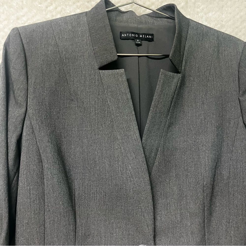 Antonio Melani Womens Blazer Dark Gray Size 8 Career Professional Business Work - Picture 5 of 8
